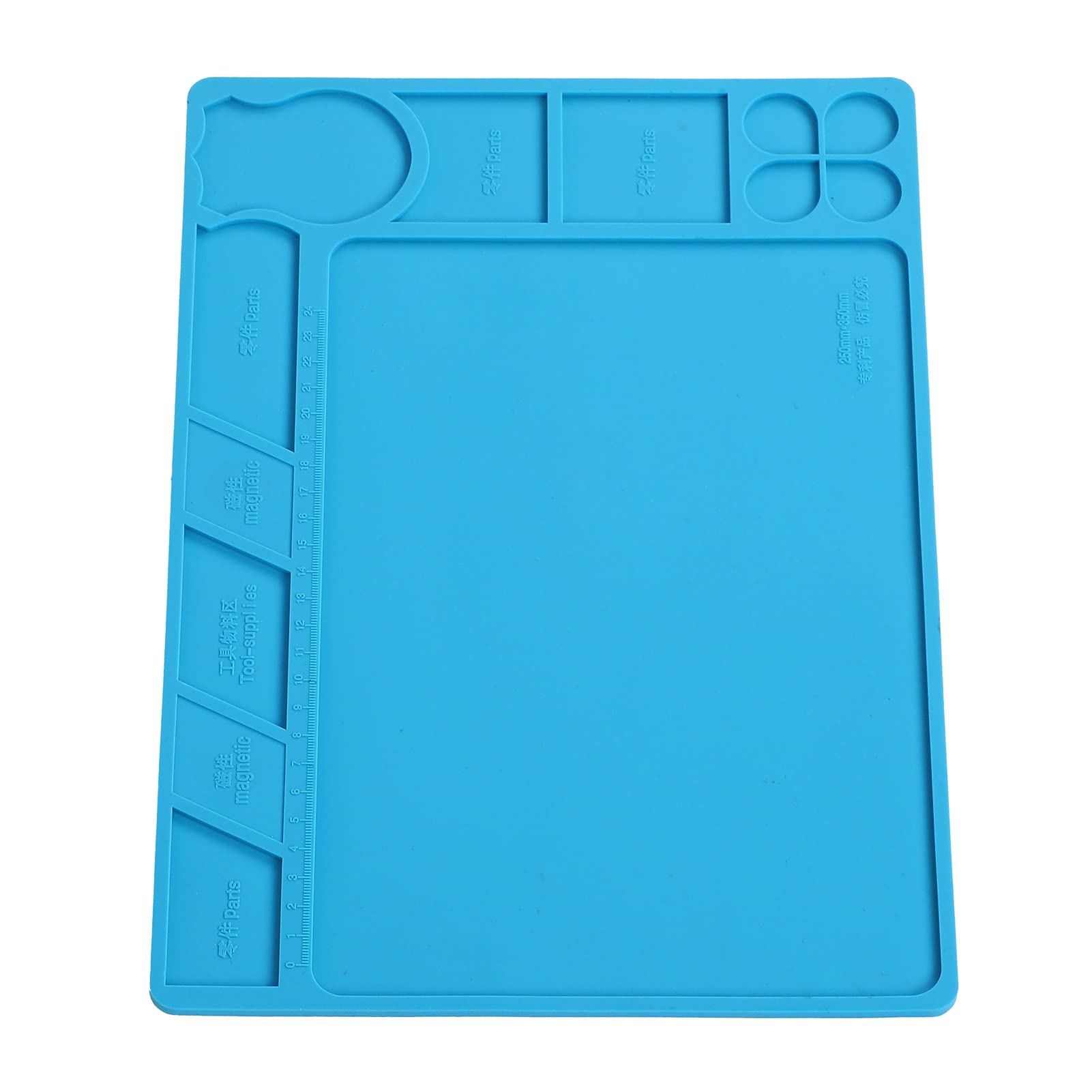 Heat Resistant Silicone Work Mat with Magnetic Tray - Non-Slip Insulation Mat for Soldering, Circuit Board Repair & Electronics Assembly | Perfect for DIY Projects, Jewelry Making & Craft Workshops