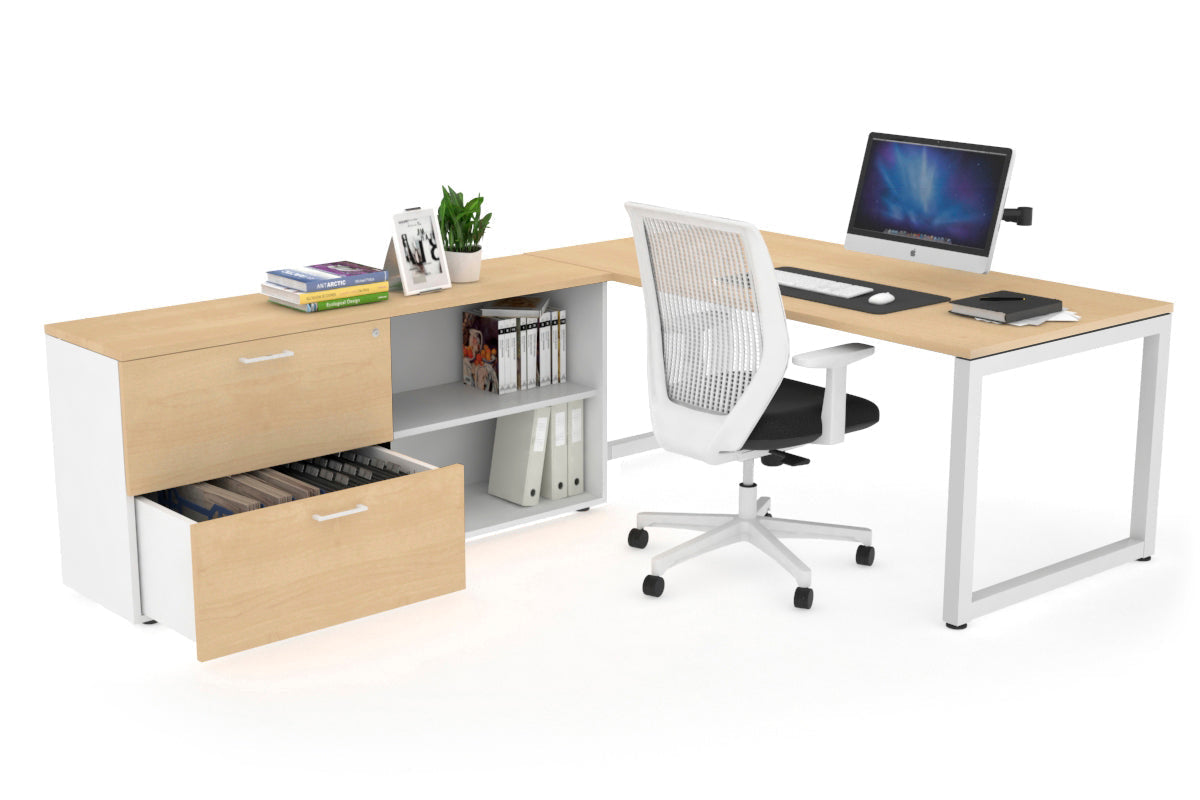 Quadro Loop Executive White Frame Office Chair [1800L x 700W] - Ergonomic Desk Chair for Home & Office Workspace