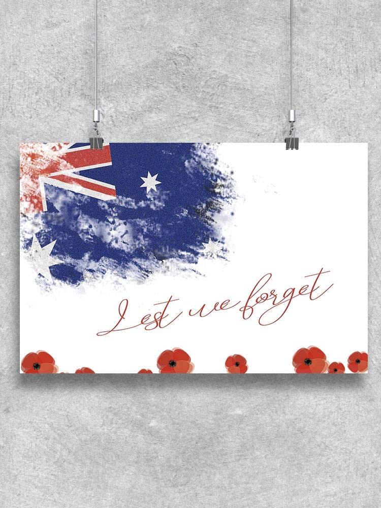 Anzac Day Watercolor Corner Flag Poster - Printable Wall Art for Home & Office Decor - Perfect for Memorial Day, Veterans Day & Patriotic Displays