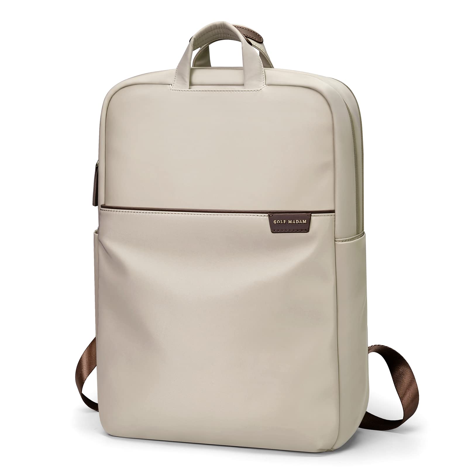 Anti-Theft Slim Travel Laptop Backpack for Women - Durable 15.6 Inch Business Computer Bag, College Bookbag - Perfect for Work, Commuting & Airplane Travel (Apricot)
