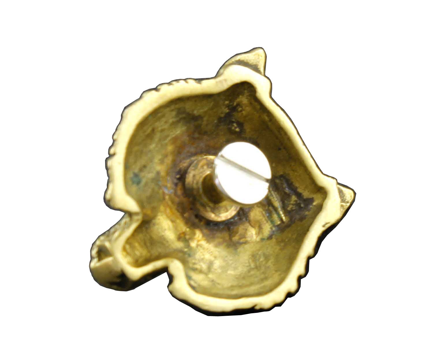 Wolf Head Solid Brass Concho for Biker Wallet - Screw Back Design - Western Style Belt Buckle Accessory - Perfect for Leather Crafts, Motorcycle Gear & Cowboy Boot Decor