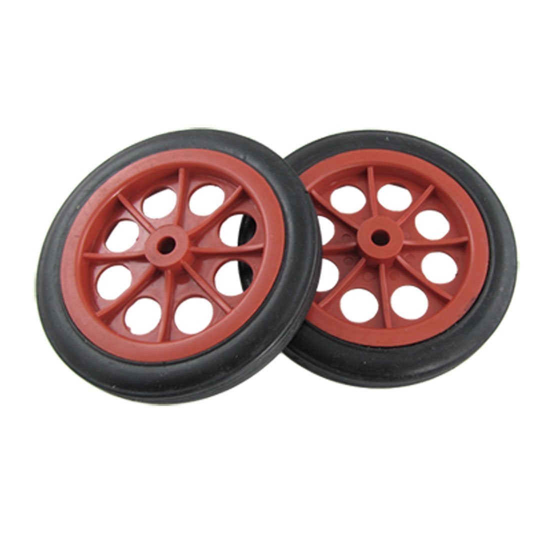 Acrosser 2 Pack Replaceable Shopping Cart Basket Wheels 4.4 Inch - Red & Black Set for Grocery Stores, Supermarkets & Retail Carts
