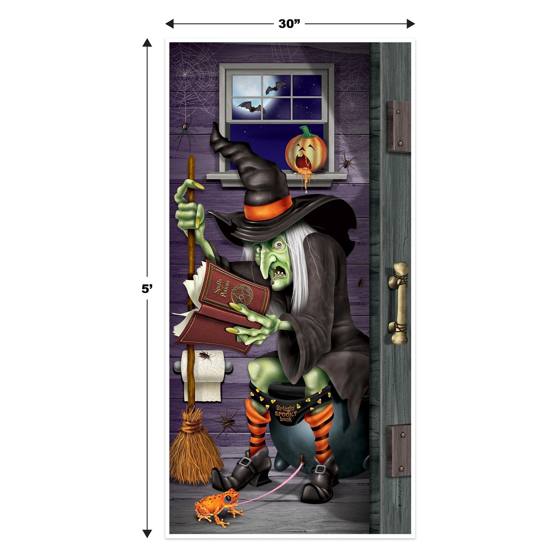 12-Pack Beistle Halloween Witch Bathroom Door Cover - Spooky Decor for Halloween Parties & Haunted House Themes