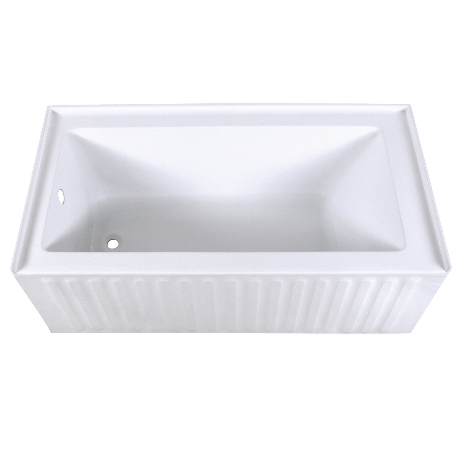Aqua Eden VTDE603121L 60 Inch Acrylic Rectangular 3-Wall Alcove Bathtub - Left Drain Hole, Glossy White - Perfect for Modern Bathrooms & Spa-Like Retreats