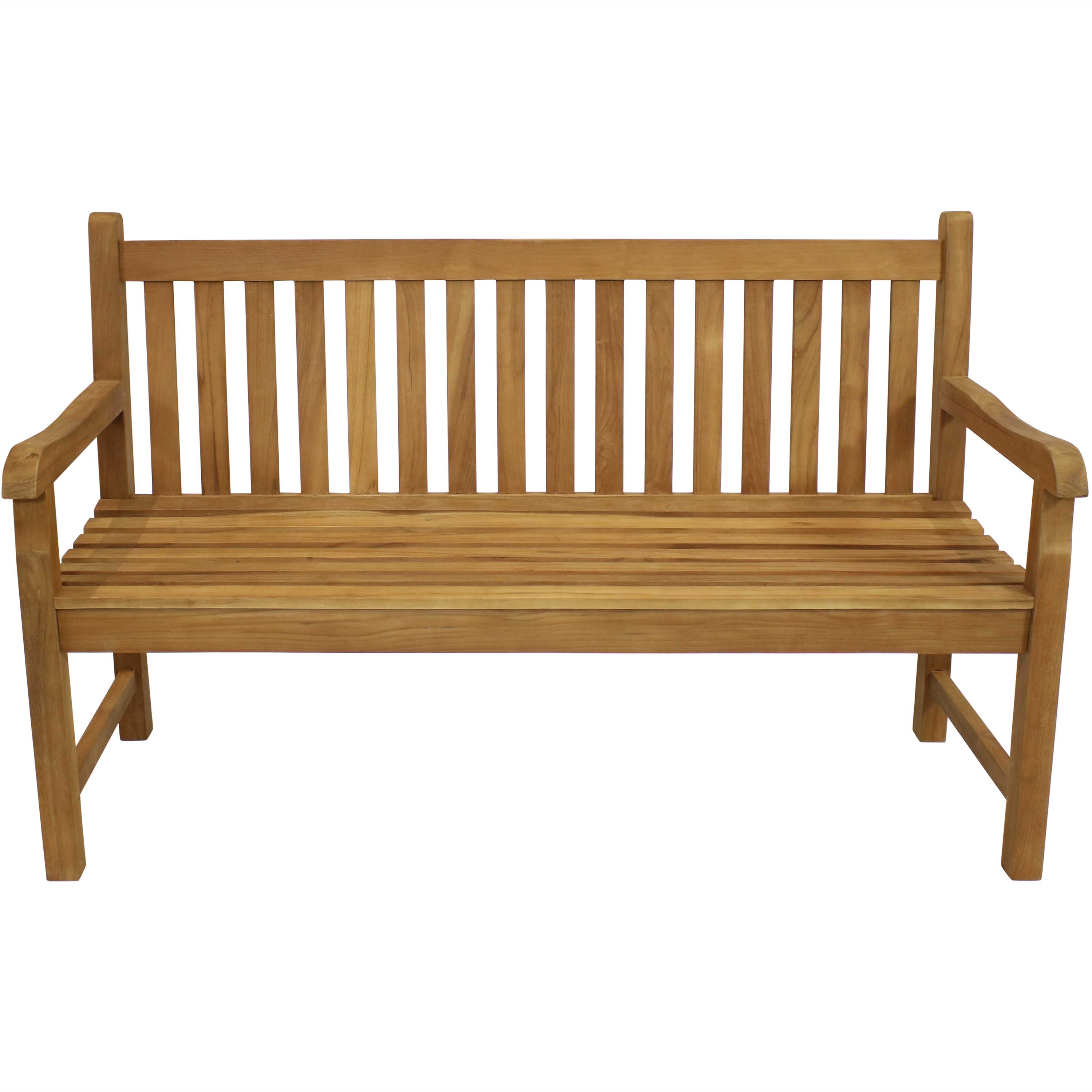 Sunnydaze Outdoor 2-Person Teak Wood Garden Bench - Durable Patio Furniture for Backyard, Porch & Garden Seating - Perfect for Relaxing Outdoors