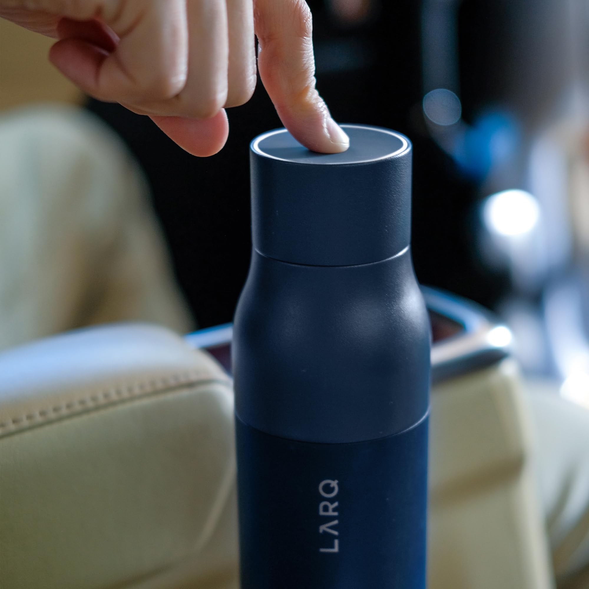 LARQ PureVis 25 oz Self-Cleaning Insulated Stainless Steel Water Bottle with UV Water Purifier | Award-Winning Design, Reusable & Travel Friendly | Monaco Blue | Perfect for Hiking, Gym & Daily Hydration