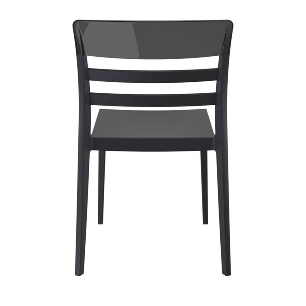 Compamia Moon Patio Dining Chairs - Set of 2 Black Transparent Outdoor Chairs for Garden, Poolside & Backyard Relaxation