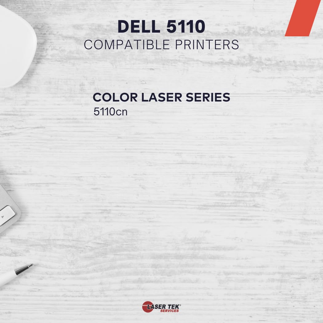 Compatible Toner Cartridge Replacement for Dell 5110 (310-7890, 310-7892, 310-7894, 310-7896) - 5 Pack (Black, Cyan, Magenta, Yellow) - Works with Dell 5110 & 5110CN Printers - Ideal for Office Printing, Home Use & High-Volume Printing Needs