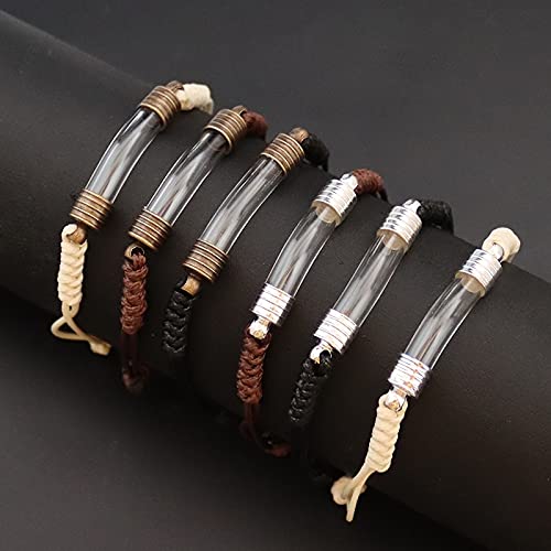 2PCS Personalized Glass Vial Pendant Bracelet - Custom Name Engraved on Rice - Elegant Fashion Jewelry Charm Bracelets for Women - Perfect for Gifts, Weddings & Special Occasions