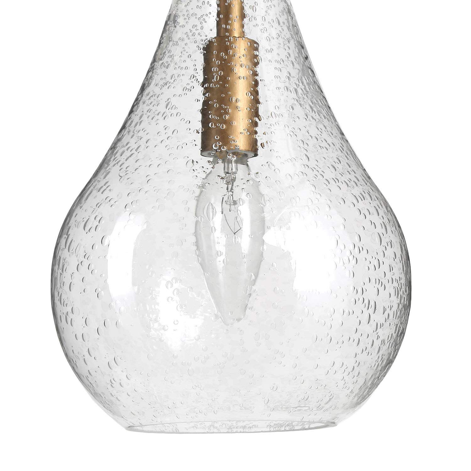 KSANA Gold Glass Pendant Light Fixture - Modern Hanging Chandelier for Kitchen Island, Bedroom, Dining Room, Entryway, Sink & Breakfast Nook - Perfect for Ambient Lighting in Home Decor