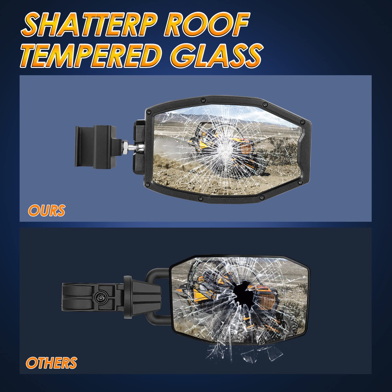 Pro-Fit LED UTV Side View Mirrors - Compatible with Polaris Ranger, Can Am Defender & Maverick Trail - Durable Off-Road Rear View Mirrors for Enhanced Visibility & Safety - Perfect for Night Riding, Hunting & Farm Work
