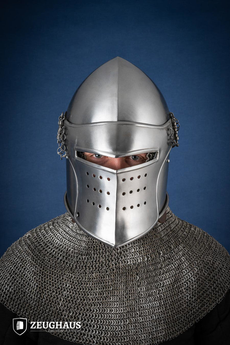 Bascinet Avenger 1.6mm Polished Medieval Helmet - Authentic Knight Armor for LARP, Cosplay & Historical Reenactment