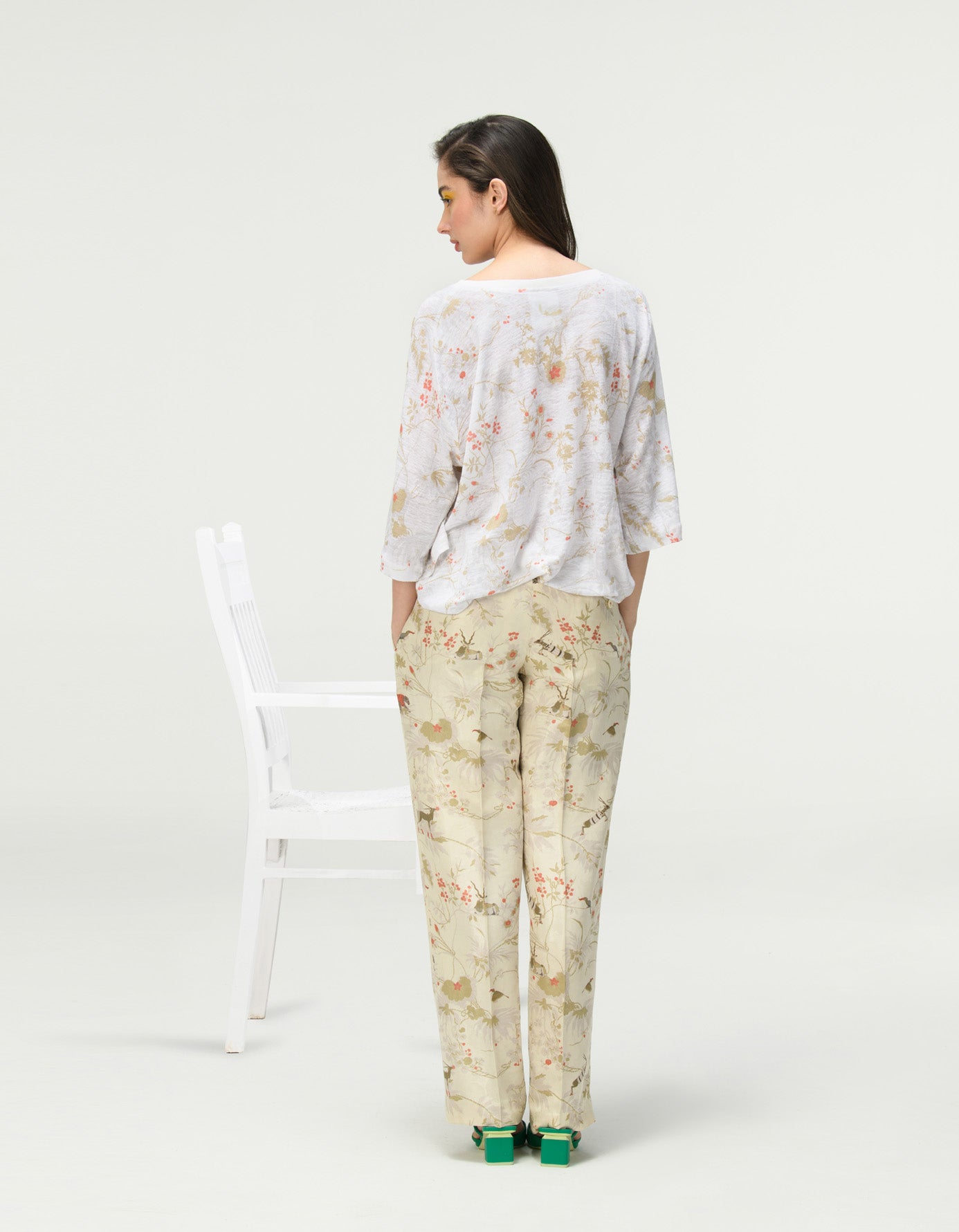 Breathable Linen Jersey Half Sleeve T-Shirt in Ivory - Perfect for Summer Casual Wear & Outdoor Activities