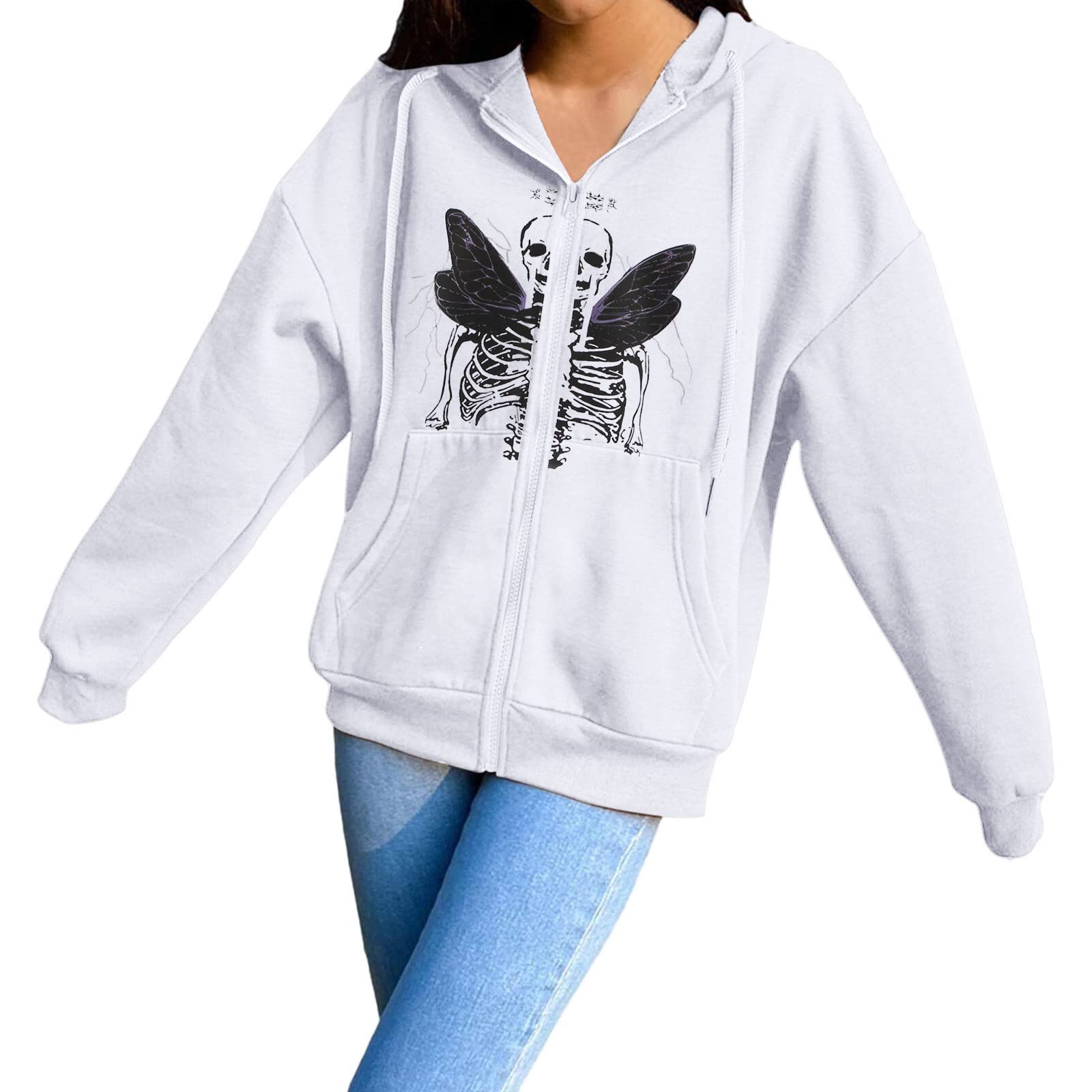 Women's Half Zip Pullover Hoodie - Warm Long Sleeve Gothic Sweatshirt with Lace Up Detail & Pockets | Casual Winter Wear, Street Style Fashion, Layering Outfit