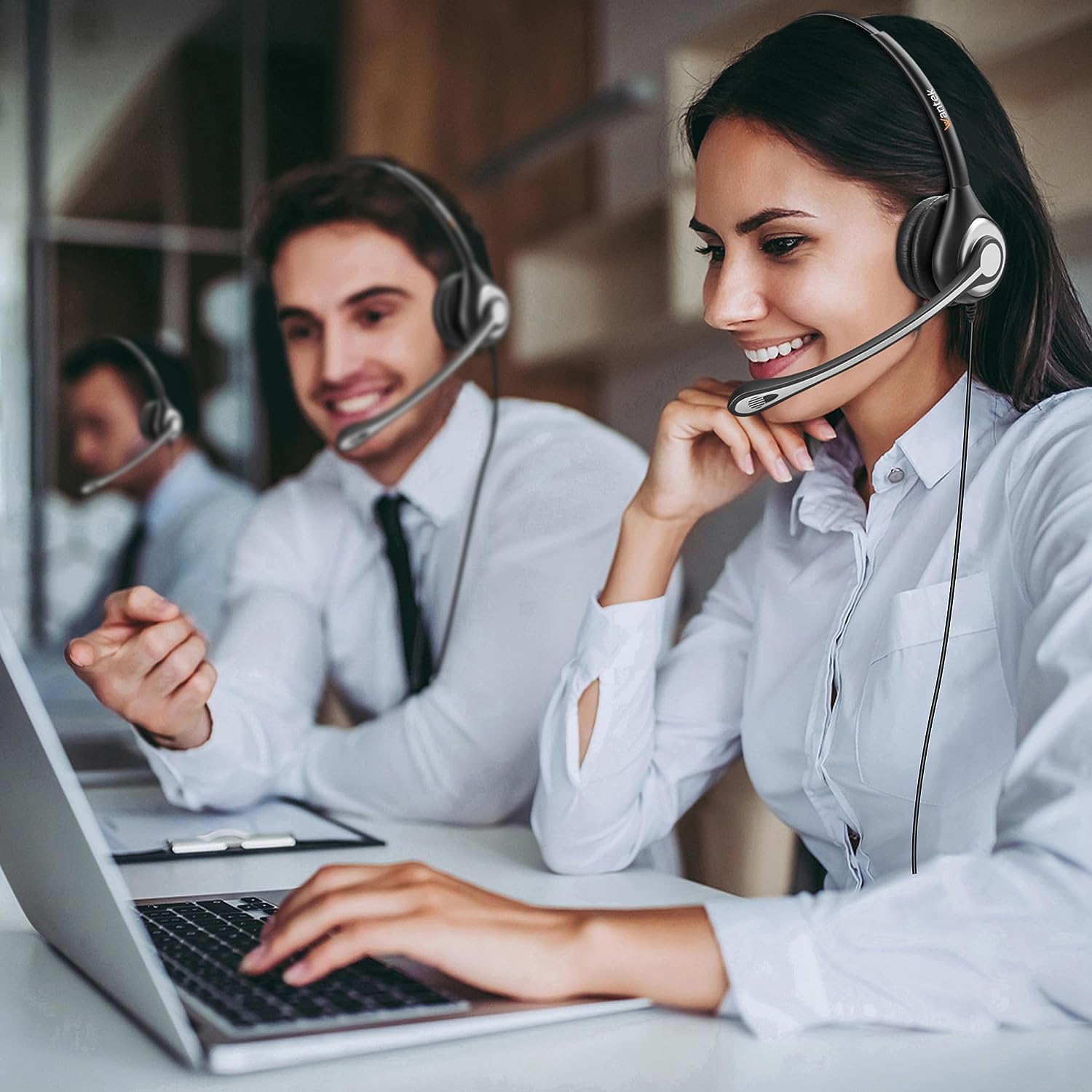 USB Headset with Noise-Canceling Microphone for Work & Online Classes - In-Line Volume Control, Comfortable Computer Headphones for Home Office, Zoom, Skype, Webinars & Gaming