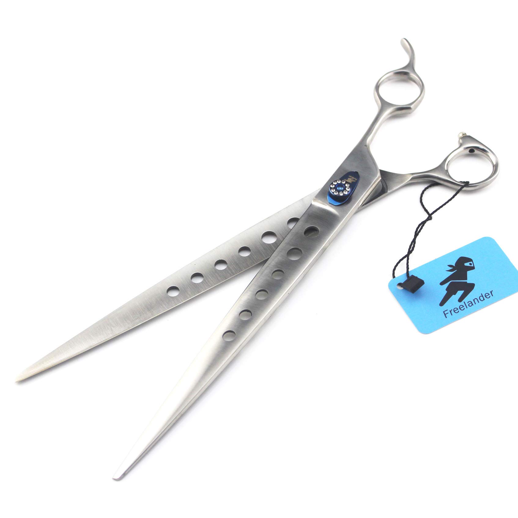 JIARUN 10 Inch Professional Dog Grooming Scissors - 8 Hole Silver Stainless Steel Pet Hair Cutting Shears for Groomers | Perfect for Home Pet Grooming & Professional Salon Use