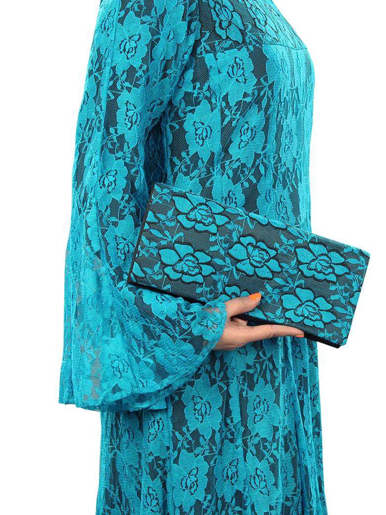 Elegant Turquoise Blue Floral Net Abaya Dress - Modest Islamic Fashion for Women - Perfect for Prayer, Eid, and Special Occasions