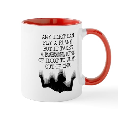White/Red Inside - Special Idiot Skydiver Skydiving Funny T Shirt Mug