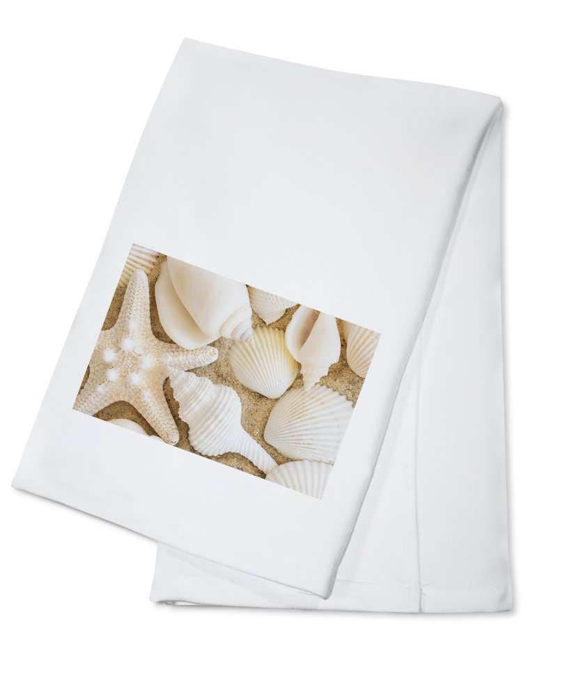 100% Cotton Seashell Tea Towel - Decorative Hand Towel for Kitchen & Home | Perfect for Beach House Decor, Coastal Bathroom, and Summer Entertaining