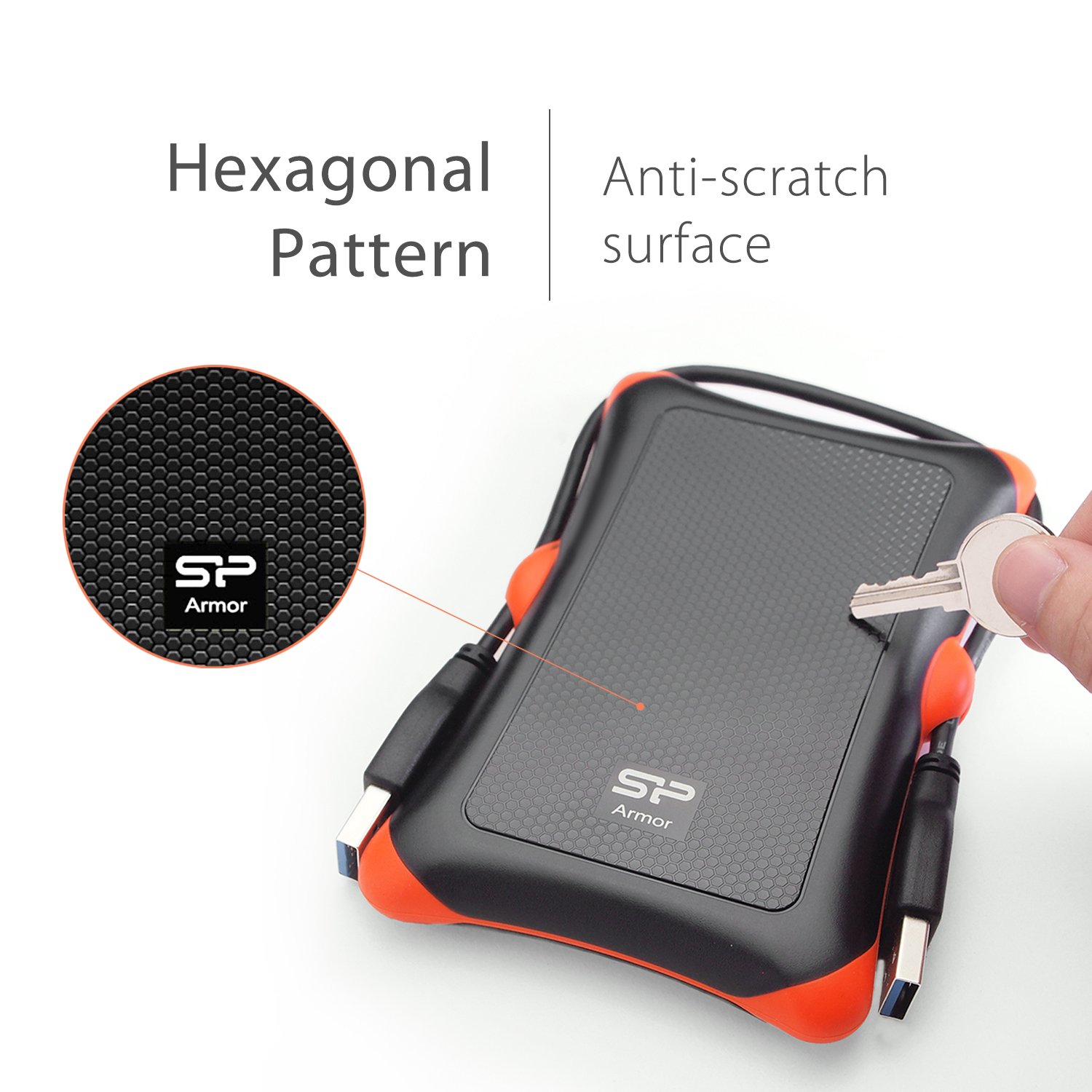 Silicon Power 1TB USB-C External Hard Drive - Rugged Portable HDD with USB 3.1 Gen 1, Military-Grade Shockproof & Water Resistant for PC, Mac, iPad Pro - Perfect for Travel, Business & Data Backup