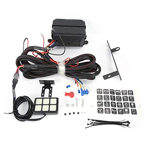 12V DC ABS 6-Gang Switch Panel Relay System with Wiring Harness - Waterproof Circuit Control Box for Car, Boat, RV & Marine Vehicles (Perfect for Automotive Electrical Upgrades & Marine Equipment Installation)