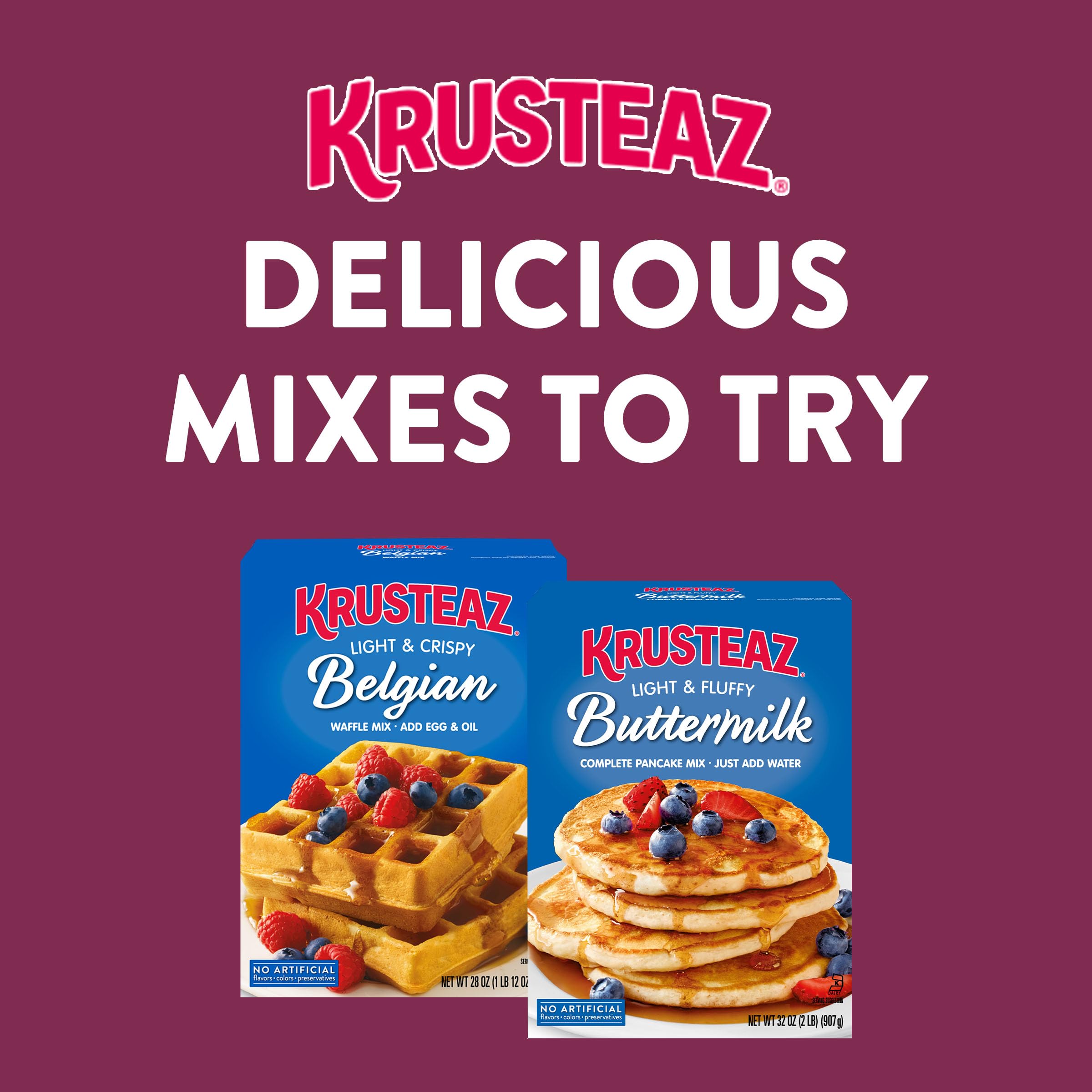 Krusteaz Sweet Cream Pancake and Waffle Mix - Light & Fluffy Buttermilk Pancake Mix - 26 oz Box (Pack of 12) - Perfect for Breakfast, Brunch, and Family Gatherings