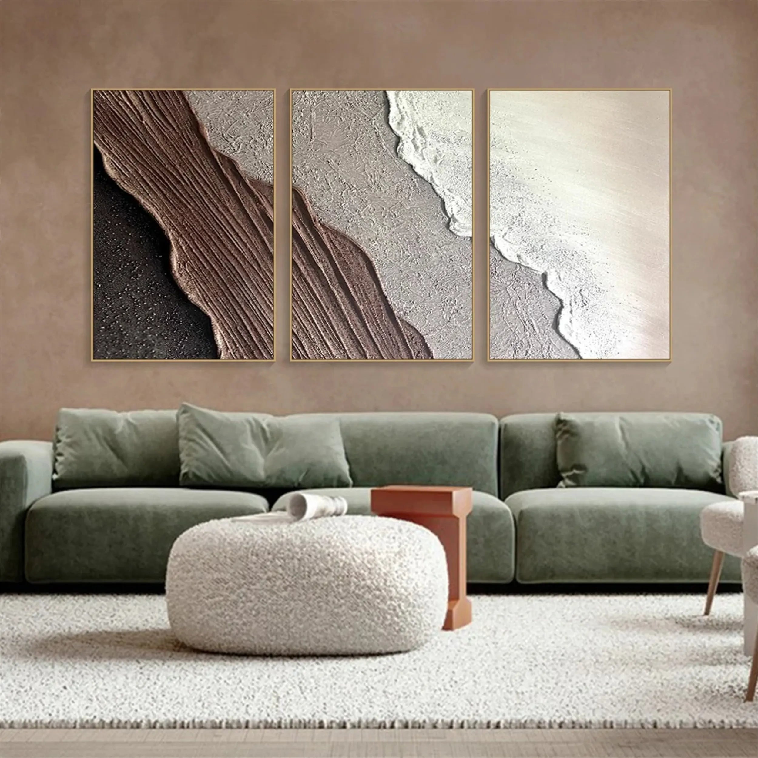 Ocean and Sky Painting Set of 3 - Coastal Wall Art for Living Room, Bedroom & Office Decor - Premium Canvas Prints - #OS143