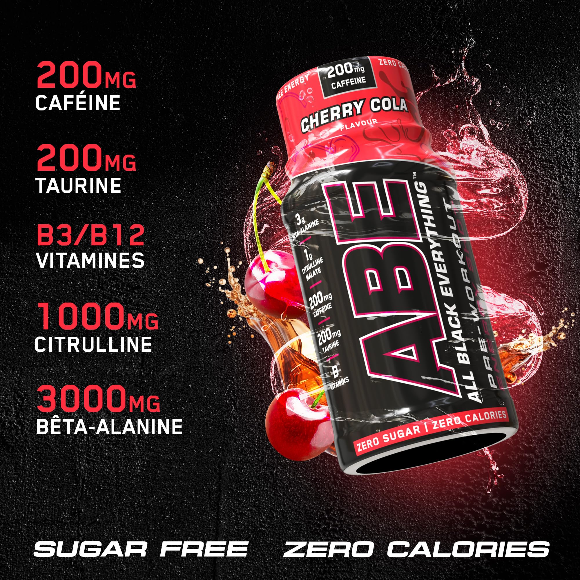 Applied Nutrition ABE (All Black Everything) Energy Shots 12x60ml - Boost Performance & Focus for Workouts & Daily Activities