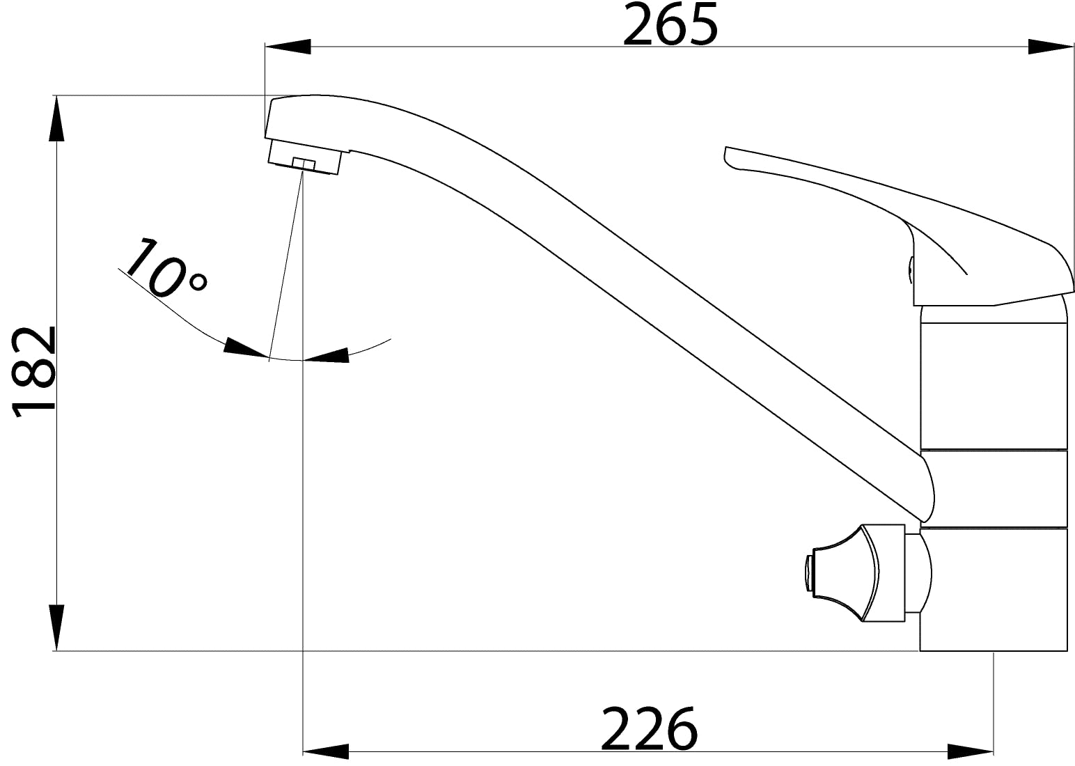 AquaSu® 796026 Water Saving Single Lever Kitchen Sink Faucet with Swivel Spout - Brass Core Chrome Finish for Modern Home & Restaurant Use