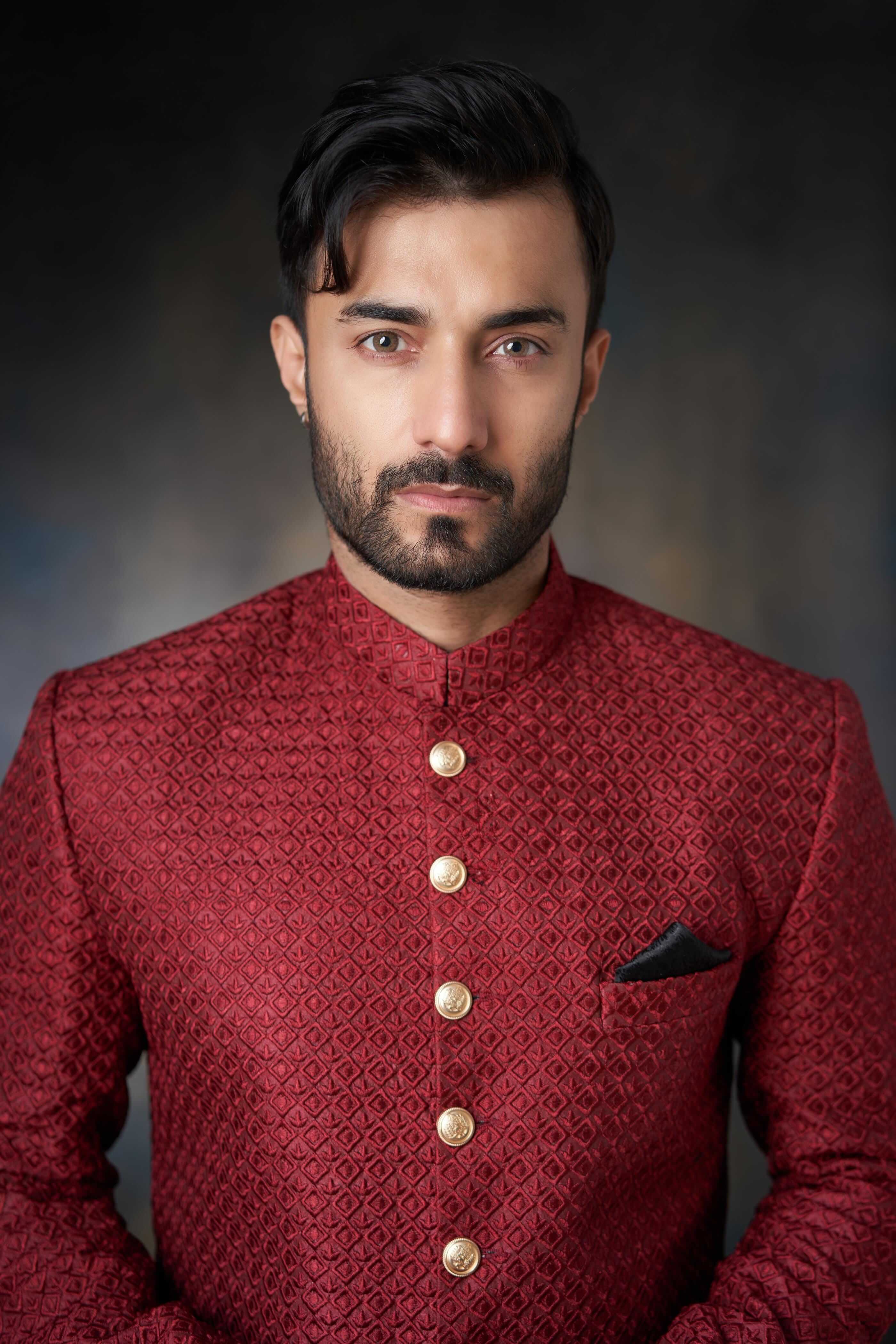 Deep Maroon Embroidered Sherwani for Men - Traditional Indian Wedding Attire & Festive Occasions