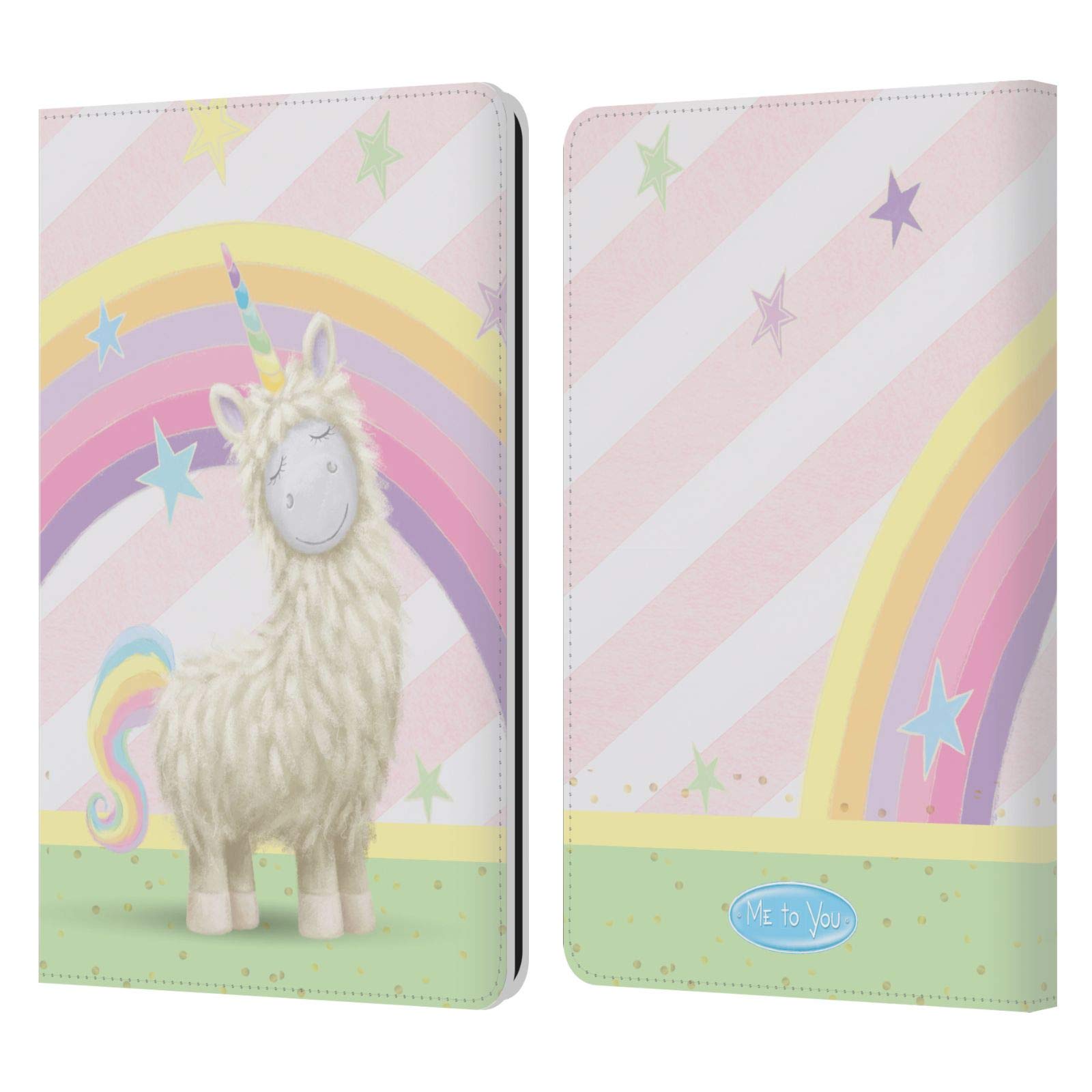 Officially Licensed Me to You Rainbow Llama Leather Book Wallet Case for Kindle Paperwhite 1/2/3 - Perfect for Reading & Travel Protection