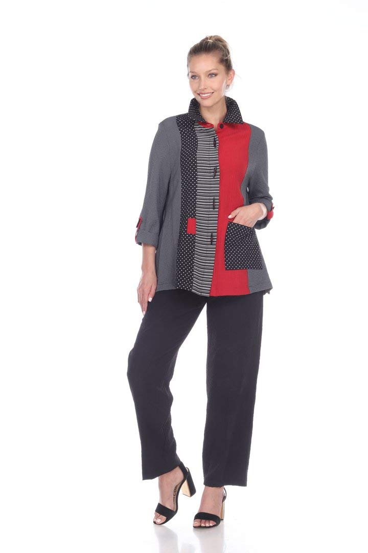 Moonlight Mixed-Media Button Front Shirt Jacket for Women - Stylish Layering Piece for Casual Outings & Date Nights | 2325