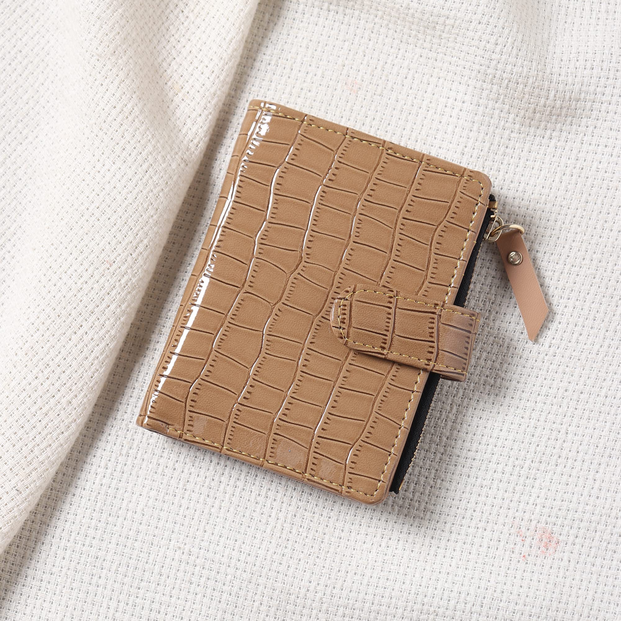 TnW Small Women's Wallet - PU Leather Multi-Function Wallet with Credit Card Slots & Coin Purse Zipper - Compact Secure Card Holder for Women (Beige) | Perfect for Everyday Use, Travel & Gift Giving