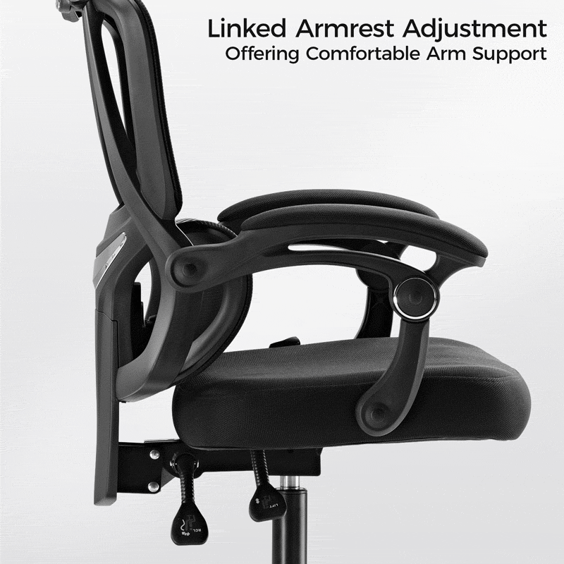 Ergonomic Office Chair with Lumbar Support - Adjustable Swivel Desk Chair for Home & Office - Comfortable Computer Gaming Chair for Long Hours Sitting - Perfect for Work, Study, and Gaming Sessions