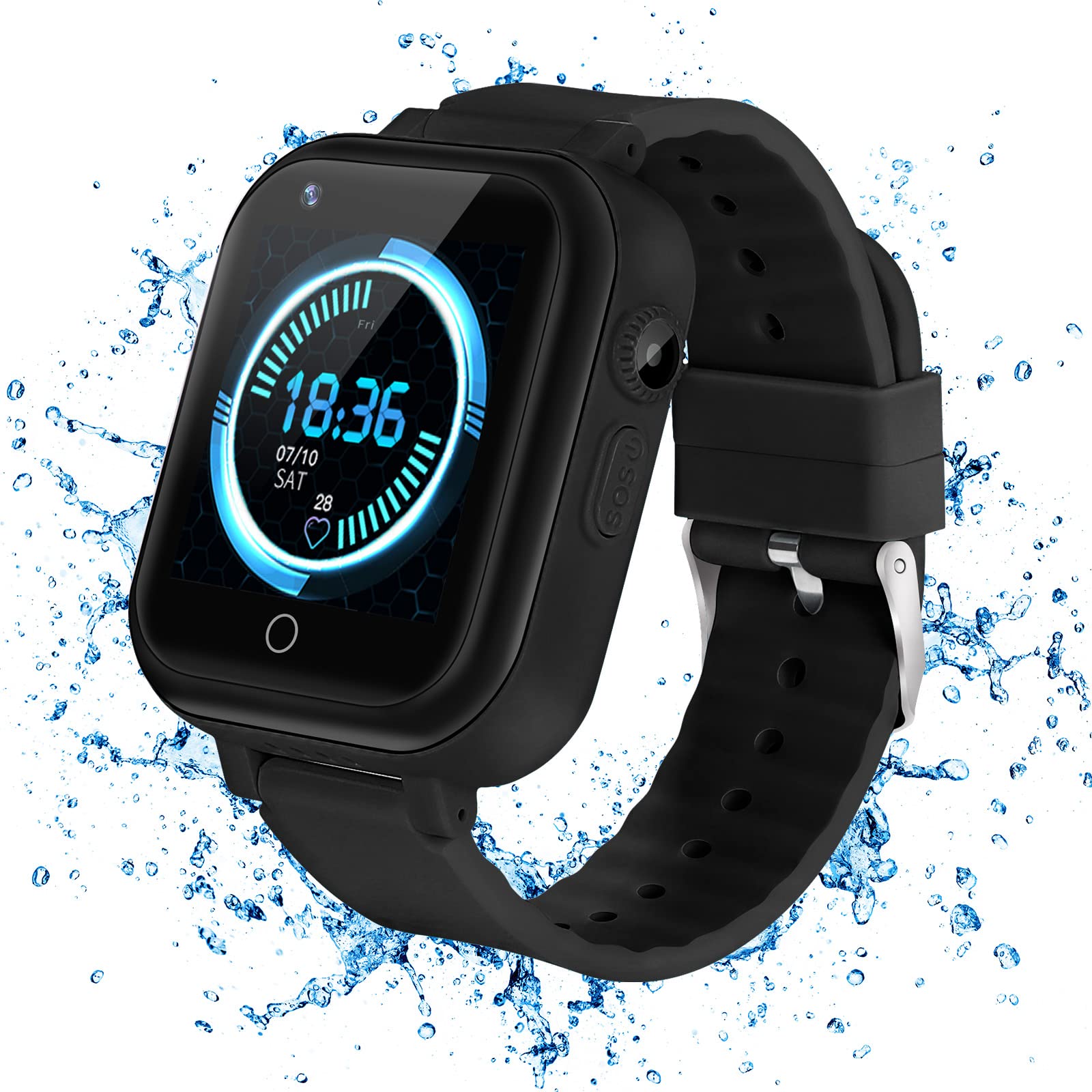4G Kids Smartwatch with GPS Tracker & Waterproof Calling - SIM Card & WiFi Enabled Smart Watch for Boys Girls Ages 3-15 - Perfect for School, Outdoor Play & Parental Safety Monitoring