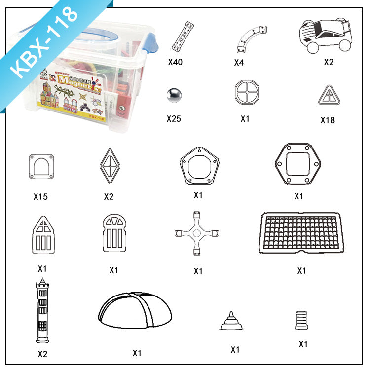Magnetic Building Blocks Set - STEM Educational Toys for Kids | Creative Construction Play for Home & Classroom Learning