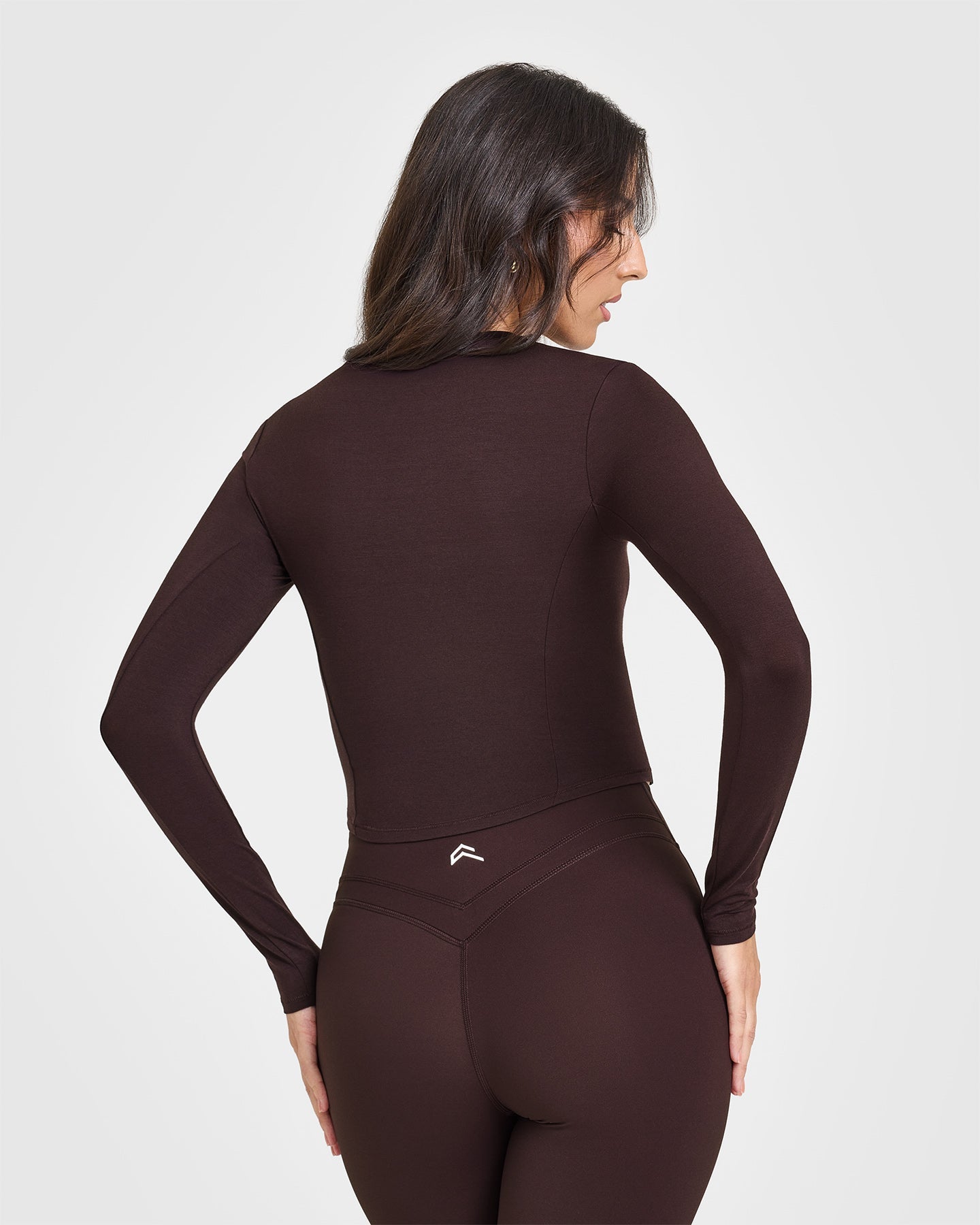 Mellow™ Soft Mid Long Sleeve Women's Top in Plum Brown | Comfortable Casual Blouse for Everyday Wear | Perfect for Office, Date Night & Weekend Outfits