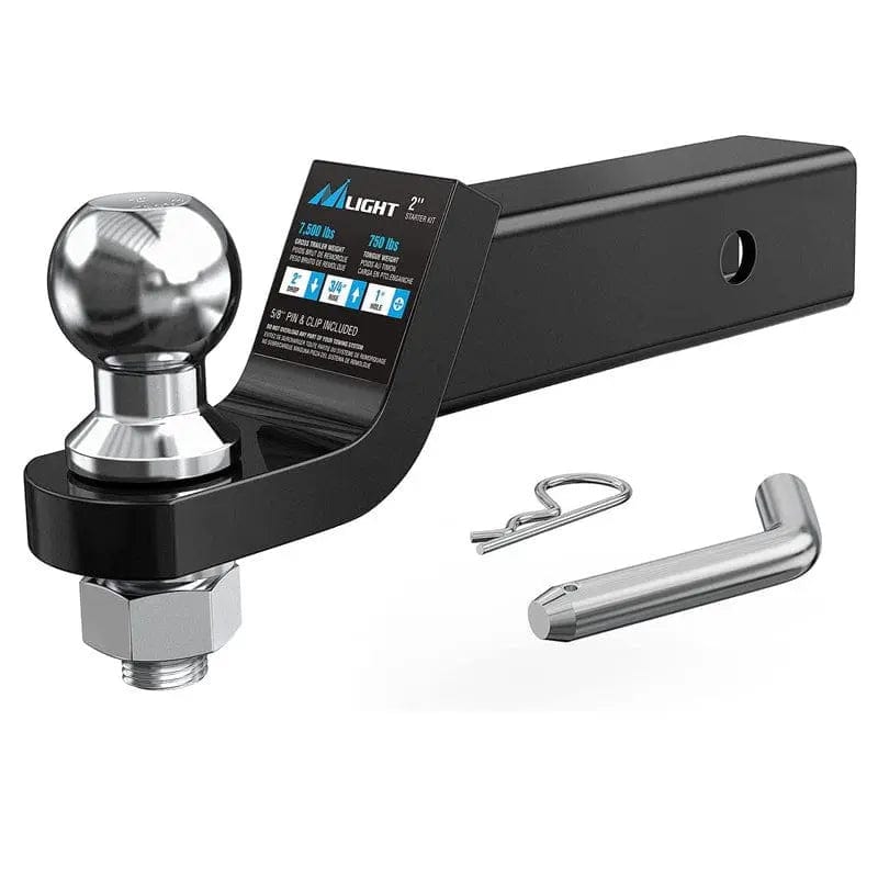 2 Inch Hitch Ball Mount with 5/8 Inch Hitch Pin Clip - Heavy Duty Trailer Towing Accessory for Trucks & SUVs - Perfect for Hauling Trailers, Boats & Campers