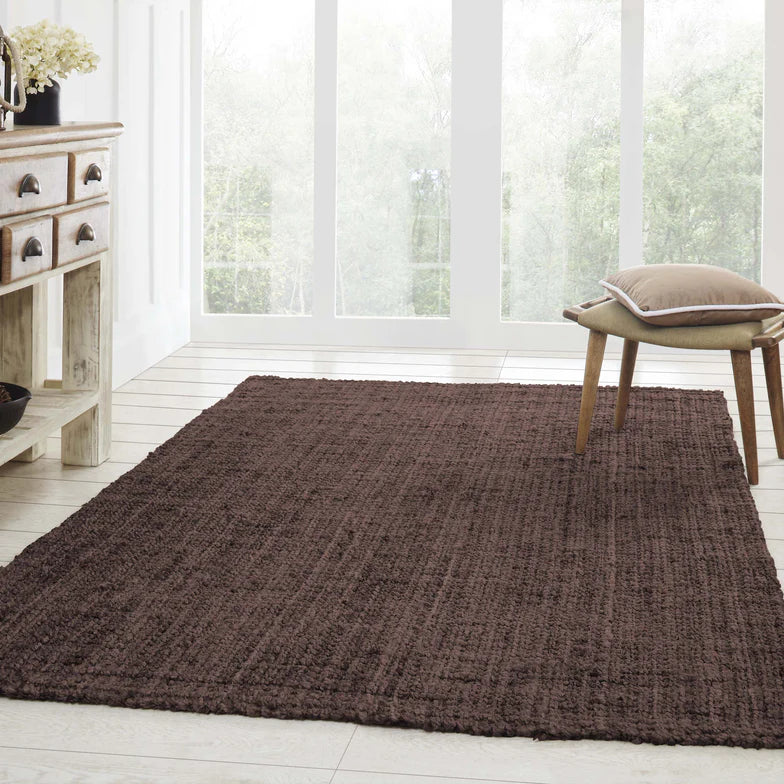 Kula Braided Jute Handwoven Reversible Indoor Area Rug - Eco-Friendly Natural Fiber Floor Mat for Living Room, Bedroom & Nursery Decor