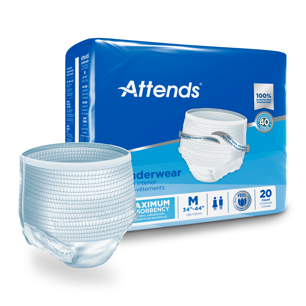 Attends Maximum Absorbency Adult Diapers for Incontinence - Breathable, Leak-Proof Protection for Men & Women - Available in Various Sizes (Small to XXL) - Ideal for Overnight Use, Travel & Active Lifestyles