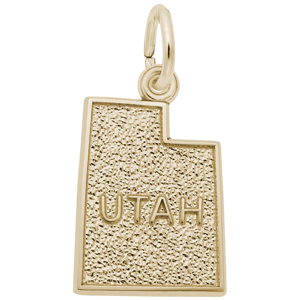 10K Yellow Gold Utah Charm - Elegant Pendant for Bracelets & Necklaces - Perfect for Gifts, Travel Souvenirs & Jewelry Making