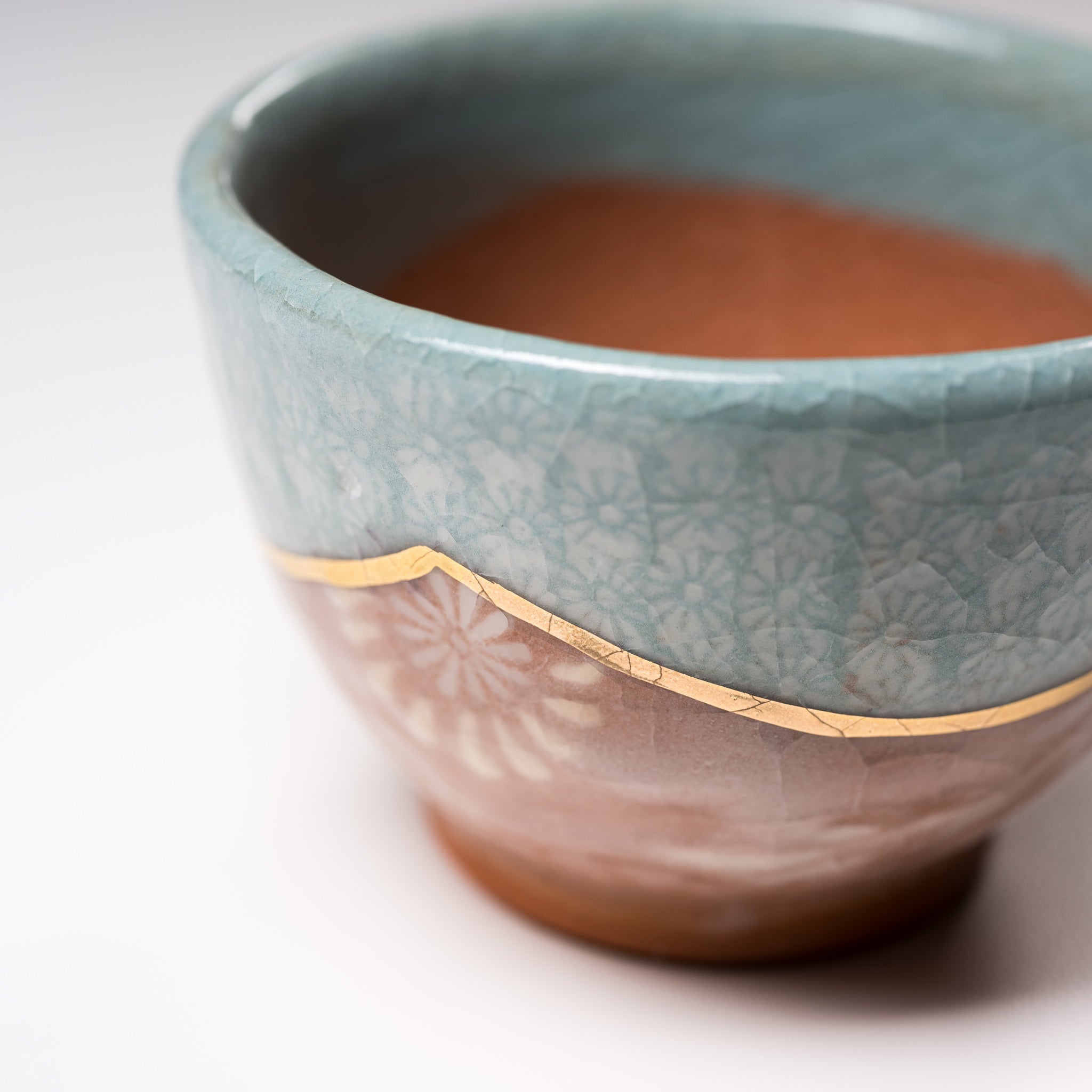 Handmade Kyo Kiyomizu Ware Kumidashi Tea Cup - Traditional Japanese Karakusa Blue Ceramic Teacup for Matcha, Sencha & Green Tea | Perfect for Tea Ceremonies, Home Decor & Gift Giving