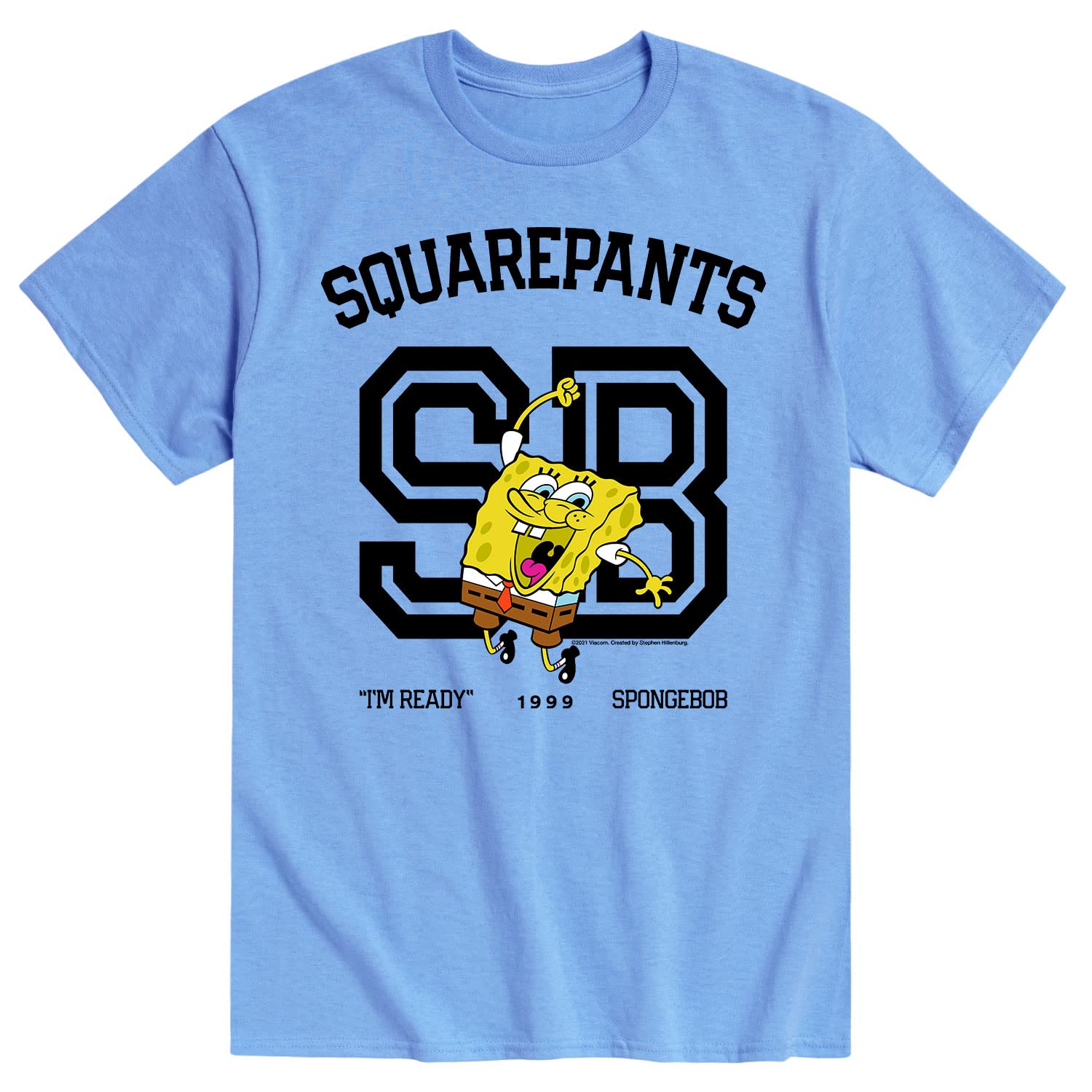 Spongebob Squarepants 'I'm Ready' Men's Graphic T-Shirt - Soft Cotton Short Sleeve Tee - Casual Wear & Cartoon Fan Gift