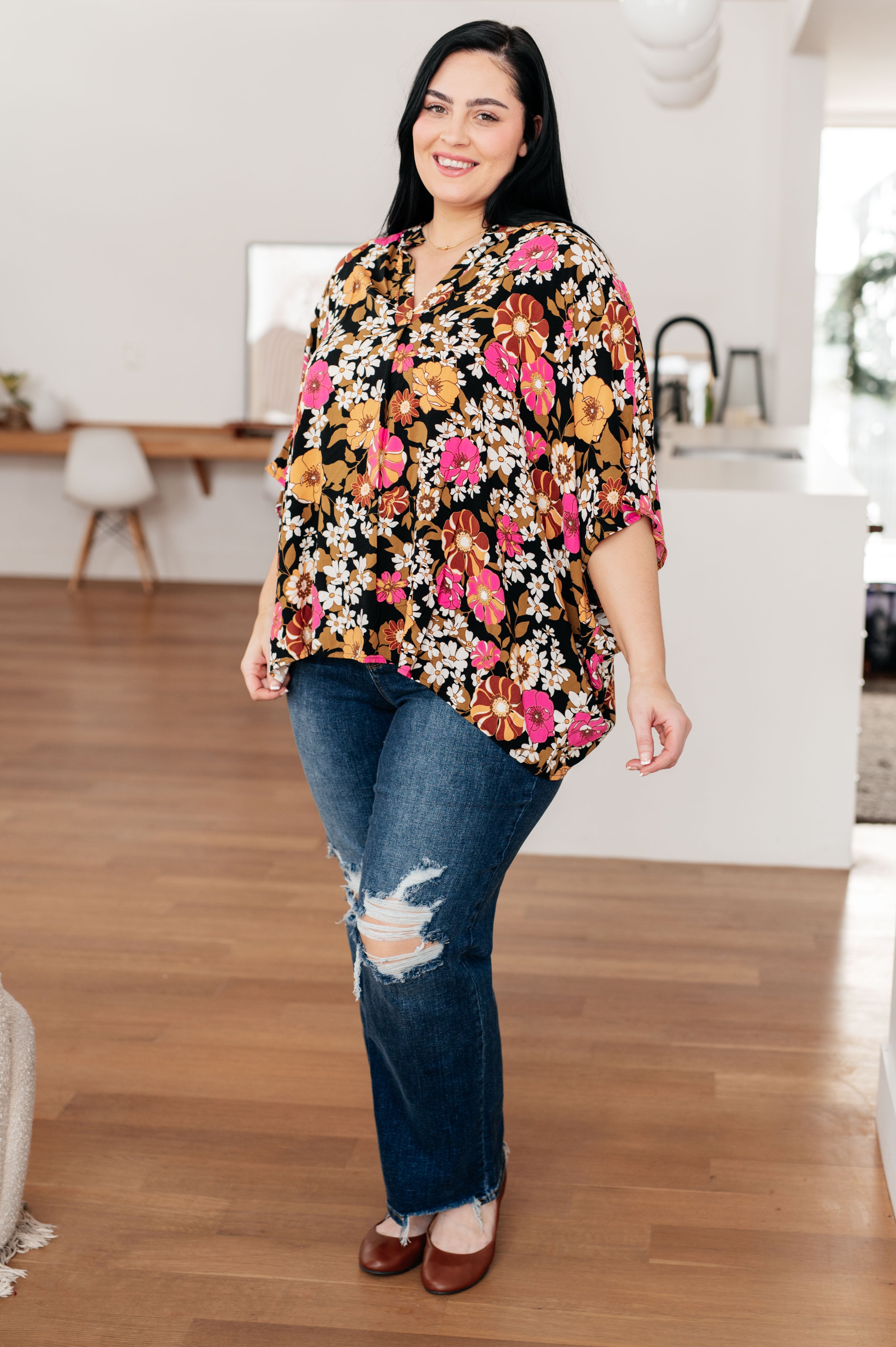 Take Another Chance Floral Print Women's Blouse - Stylish Floral Top for Casual Wear, Date Night & Spring Outfits