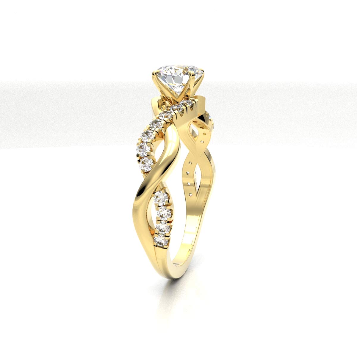 0.70ct Certified Solitaire Diamond Engagement Ring in 14K White Gold - 0.55ct Center Stone, Split Shank Setting, Infinity Wedding Band for Women (Color HI, Clarity I1/I2) - Perfect for Proposals, Anniversaries & Romantic Occasions