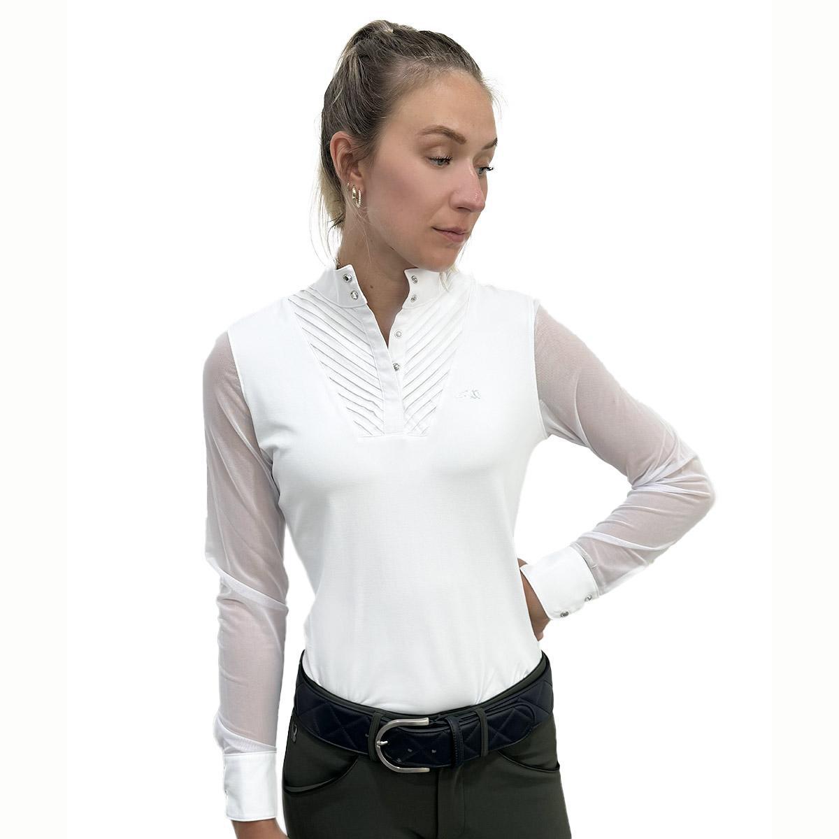 Equiline Women's GurteG Long Sleeve Competition Polo Shirt - Breathable Equestrian Riding Top for Show Jumping & Dressage