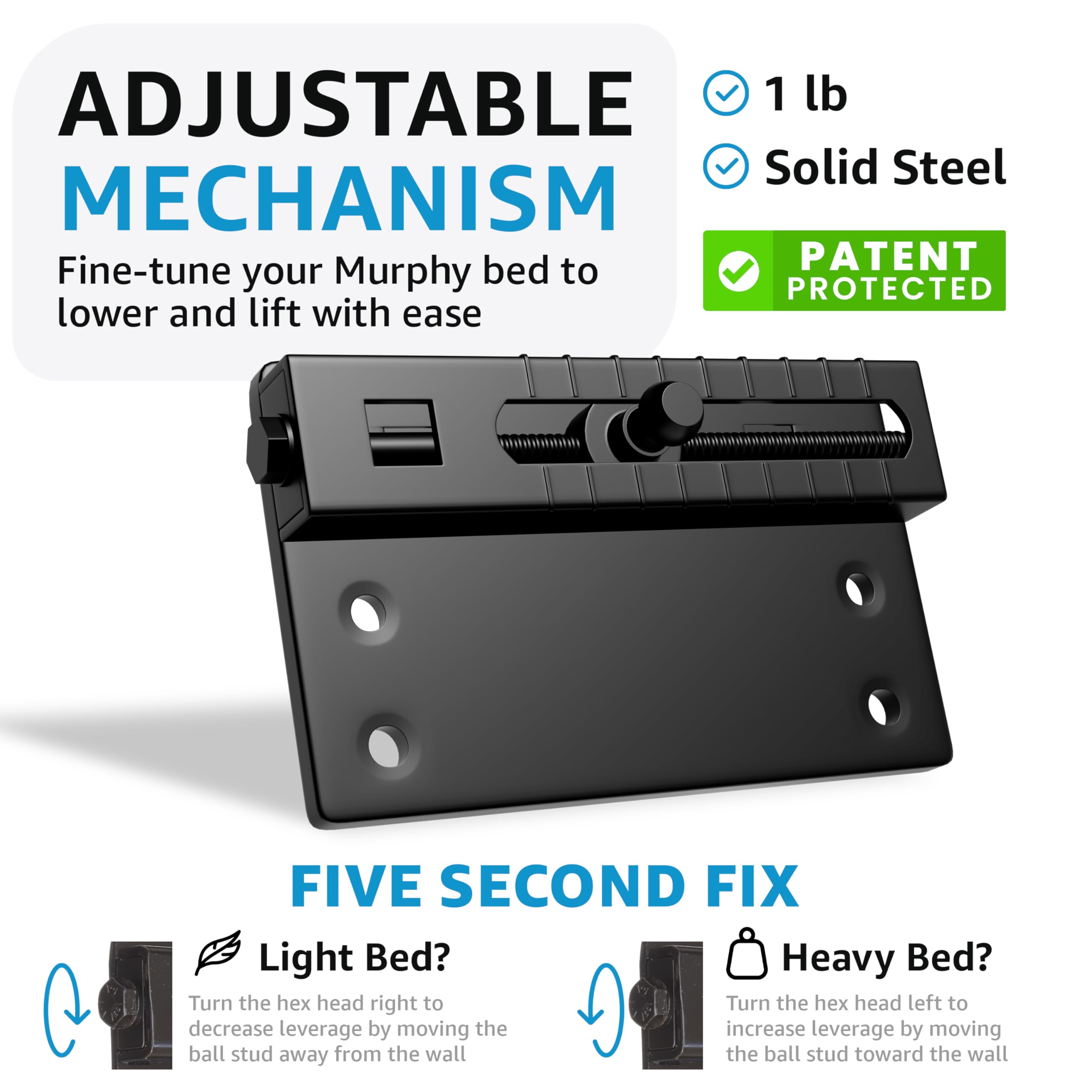 Premium Create-A-Bed Murphy Bed Kit - Queen Size Horizontal Wall Bed for Space Saving | Perfect for Small Apartments, Guest Rooms & Home Offices