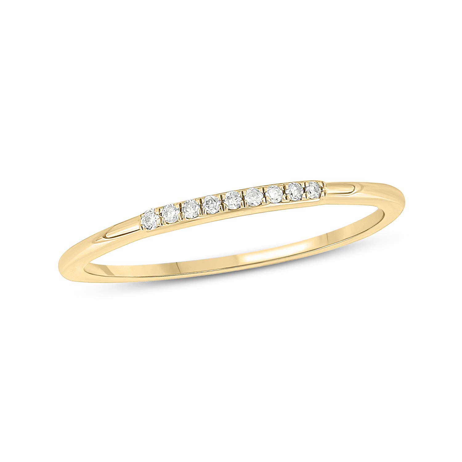 **14K Yellow Gold Round White Natural Diamond Anniversary Band Ring for Women - Perfect for Wedding, Engagement & Special Occasions**