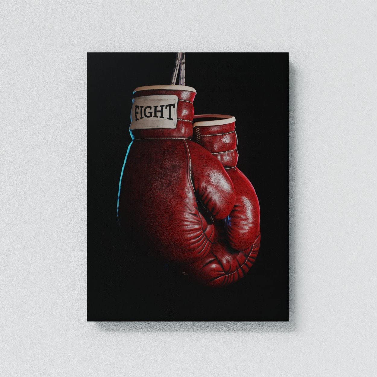 Boxing Gym Wall Art - Red Motivational Canvas Print for Home & Office Decor (30x40 Inches) | Perfect for Fitness Studios, Boxing Gyms & Sports Themed Rooms