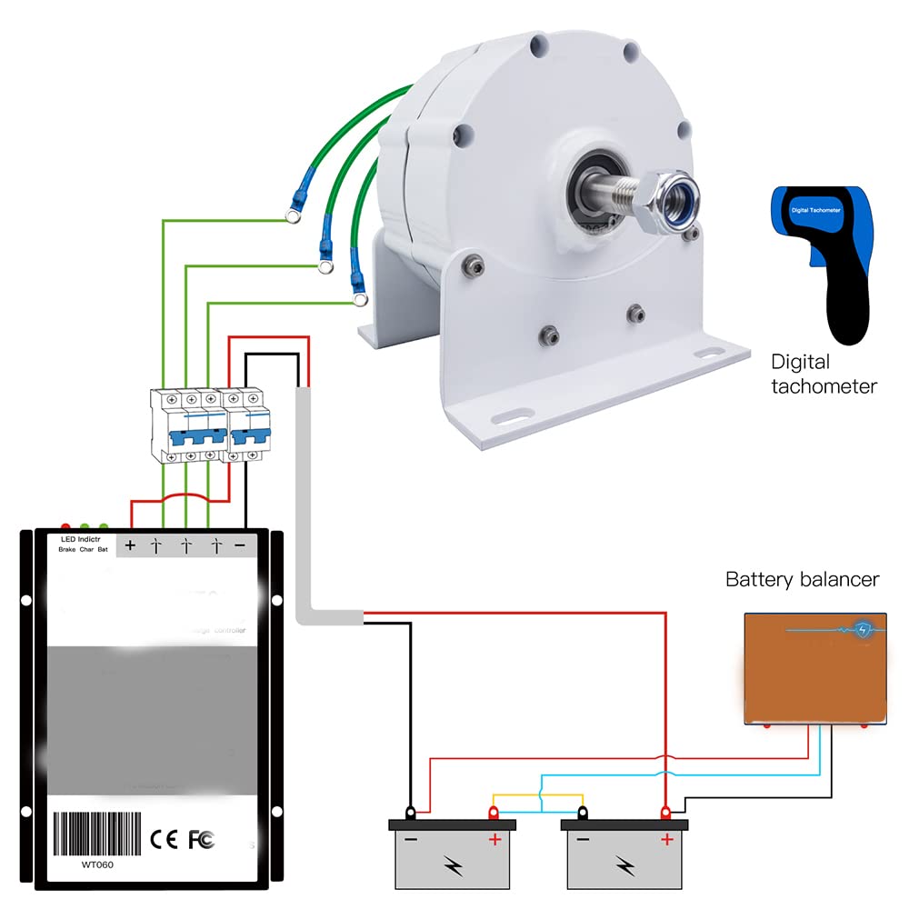 8000W 12V/24V 3-Phase Gearless Permanent Magnet AC Alternator - Wind Turbine, Water Turbine & Diesel Engine Generator (220V) - Perfect for Off-Grid Power, Renewable Energy Systems & Emergency Backup